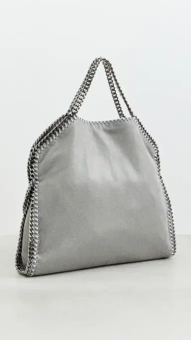 Stella McCartney Falabella Vegan Shaggy Deer Fold Over Tote Bag Light Grey One Size | Thumbnail 4 Stella McCartney Falabella Vegan Shaggy Deer Fold Over Tote Bag Light Grey One Size | Thumbnail 4