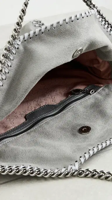 Stella McCartney Falabella Vegan Shaggy Deer Fold Over Tote Bag Light Grey One Size | Thumbnail 6 Stella McCartney Falabella Vegan Shaggy Deer Fold Over Tote Bag Light Grey One Size | Thumbnail 6