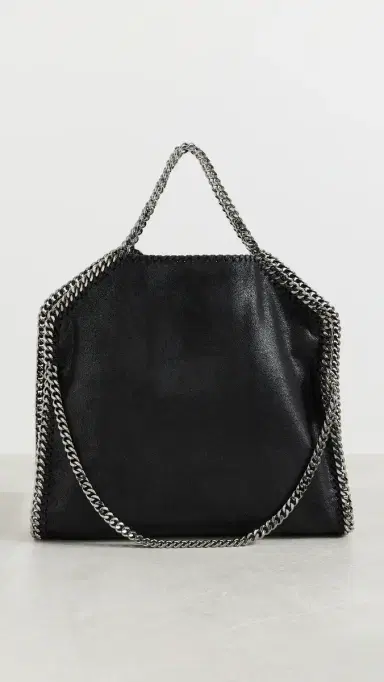 Stella McCartney Falabella Vegan Shaggy Deer Fold Over Tote Bag Black One Size | Thumbnail 2 Stella McCartney Falabella Vegan Shaggy Deer Fold Over Tote Bag Black One Size | Thumbnail 2
