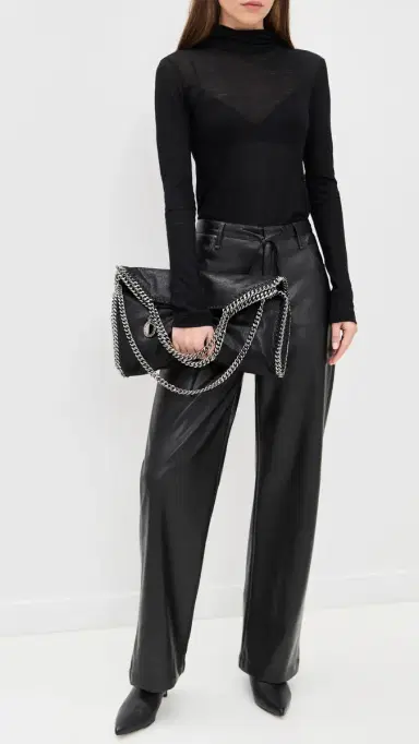 Stella McCartney Falabella Vegan Shaggy Deer Fold Over Tote Bag Black One Size | Thumbnail 3 Stella McCartney Falabella Vegan Shaggy Deer Fold Over Tote Bag Black One Size | Thumbnail 3