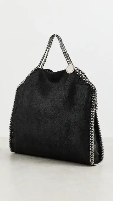 Stella McCartney Falabella Vegan Shaggy Deer Fold Over Tote Bag Black One Size | Thumbnail 4 Stella McCartney Falabella Vegan Shaggy Deer Fold Over Tote Bag Black One Size | Thumbnail 4