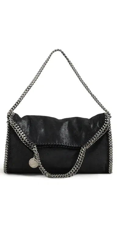 Stella McCartney Falabella Vegan Shaggy Deer Fold Over Tote Bag Black One Size | Thumbnail 1 Stella McCartney Falabella Vegan Shaggy Deer Fold Over Tote Bag Black One Size | Thumbnail 1