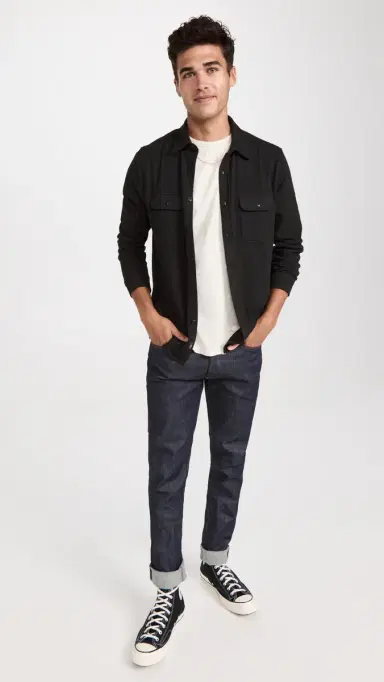 Faherty egend Sweater Shirt Heathered Black Twill | Thumbnail 5 Faherty egend Sweater Shirt Heathered Black Twill | Thumbnail 5