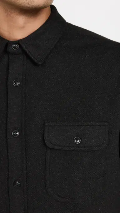 Faherty egend Sweater Shirt Heathered Black Twill | Thumbnail 6 Faherty egend Sweater Shirt Heathered Black Twill | Thumbnail 6