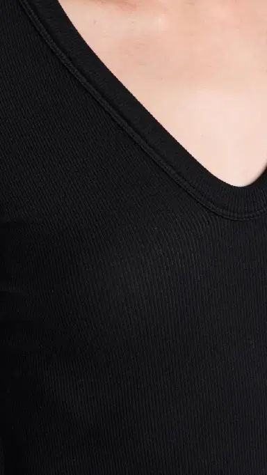 Cotton Citizen Verona U Neck Shirt Jet Black | Thumbnail 6 Cotton Citizen Verona U Neck Shirt Jet Black | Thumbnail 6