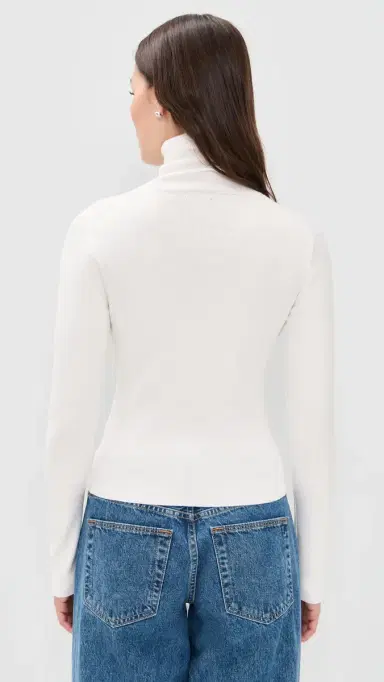 Polo Ralph Lauren Pima Cotton Shrunken Turtleneck White | Thumbnail 3 Polo Ralph Lauren Pima Cotton Shrunken Turtleneck White | Thumbnail 3