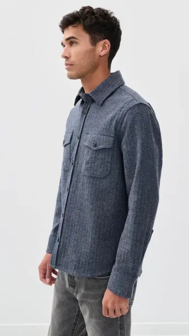 Taylor Stitch The CPO Shirt Jacket Indigo Ash Herringbone | Thumbnail 4 Taylor Stitch The CPO Shirt Jacket Indigo Ash Herringbone | Thumbnail 4