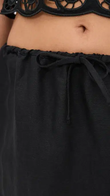 Onia Air Linen callop Midi kirt Black | Thumbnail 6 Onia Air Linen callop Midi kirt Black | Thumbnail 6