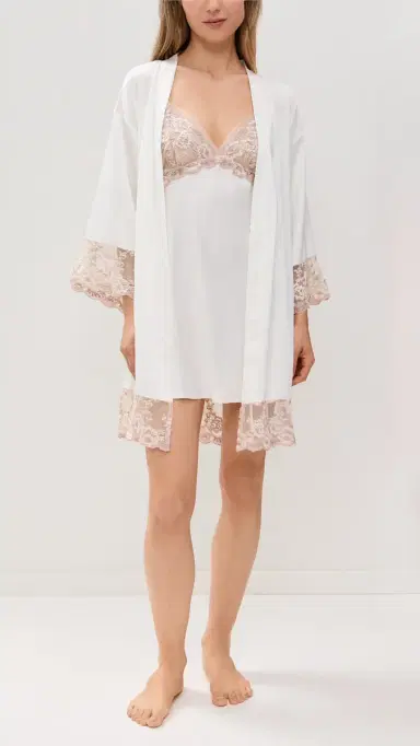 Flora Nikrooz Rosa Charmeuse Kimono Ivory L | Thumbnail 5 Flora Nikrooz Rosa Charmeuse Kimono Ivory L | Thumbnail 5