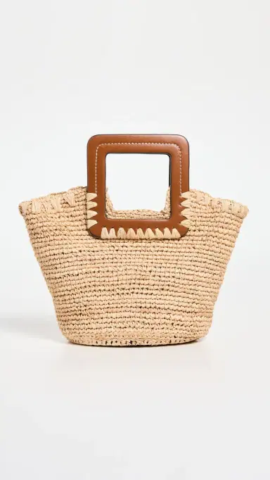 STAUD Shirley Raffia Mini Bucket Natural/Tan One Size | Thumbnail 2 STAUD Shirley Raffia Mini Bucket Natural/Tan One Size | Thumbnail 2