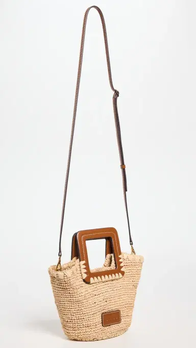 STAUD Shirley Raffia Mini Bucket Natural/Tan One Size | Thumbnail 5 STAUD Shirley Raffia Mini Bucket Natural/Tan One Size | Thumbnail 5