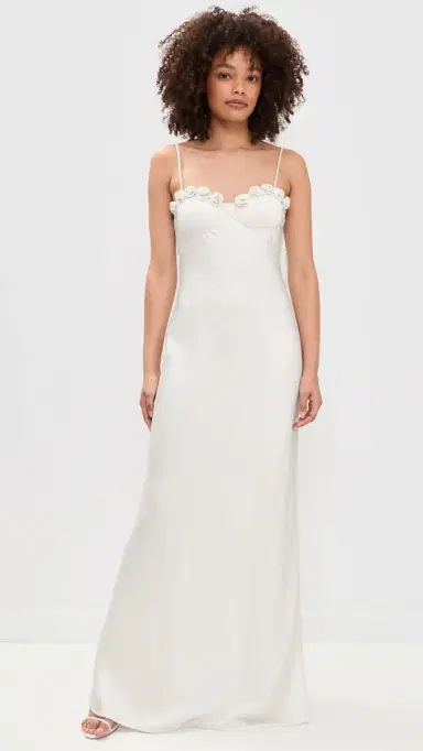 Runaway the Label Lavena Floral Detail Maxi Dress Pearl | Thumbnail 2 Runaway the Label Lavena Floral Detail Maxi Dress Pearl | Thumbnail 2