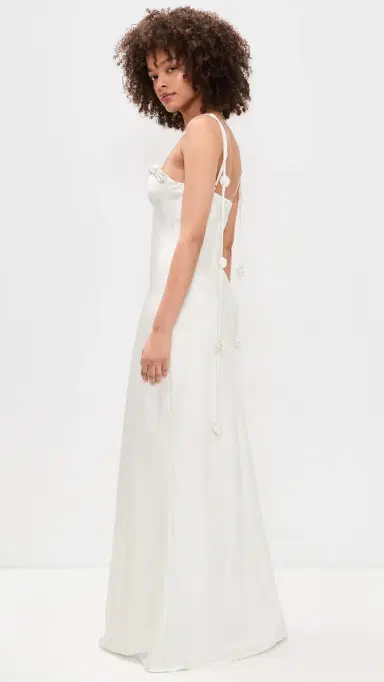 Runaway the Label Lavena Floral Detail Maxi Dress Pearl | Thumbnail 4 Runaway the Label Lavena Floral Detail Maxi Dress Pearl | Thumbnail 4