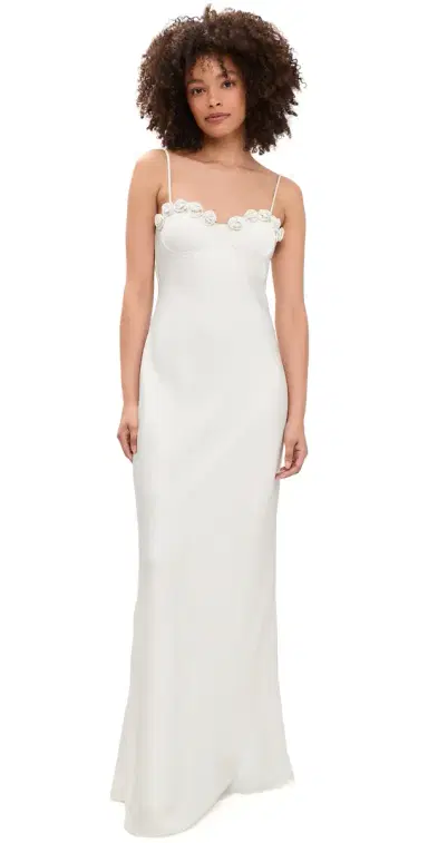 Runaway the Label Lavena Floral Detail Maxi Dress Pearl | Thumbnail 1 Runaway the Label Lavena Floral Detail Maxi Dress Pearl | Thumbnail 1