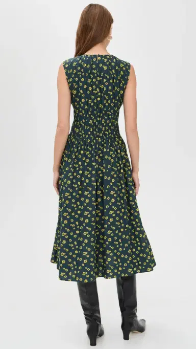 Merlette Villard Print Dress Lemon Navy Floral Print | Thumbnail 3 Merlette Villard Print Dress Lemon Navy Floral Print | Thumbnail 3
