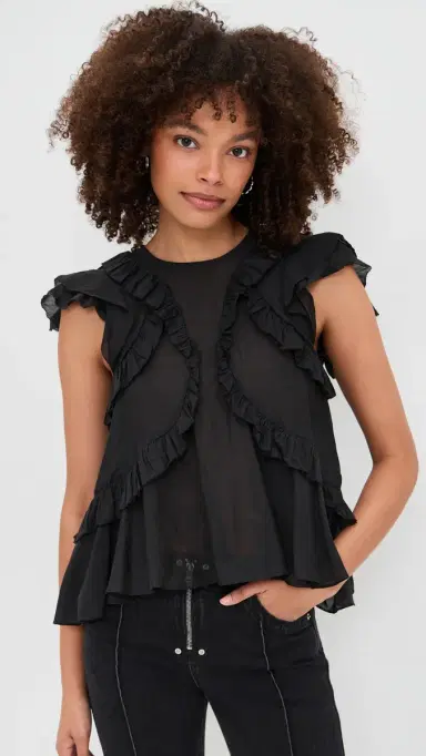 Isabel Marant Étoile Nalou Top Black | Thumbnail 2 Isabel Marant Étoile Nalou Top Black | Thumbnail 2