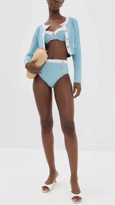 L'AGENCE Vanessa Colorblock Chic High Waisted Bottoms Powder Blue | Thumbnail 4 L'AGENCE Vanessa Colorblock Chic High Waisted Bottoms Powder Blue | Thumbnail 4