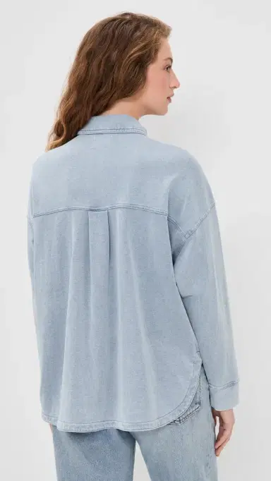 Z Supply All Day Knit Denim Shirt Ocean Air Indigo | Thumbnail 3 Z Supply All Day Knit Denim Shirt Ocean Air Indigo | Thumbnail 3