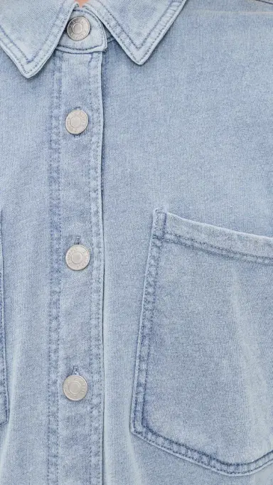 Z Supply All Day Knit Denim Shirt Ocean Air Indigo | Thumbnail 6 Z Supply All Day Knit Denim Shirt Ocean Air Indigo | Thumbnail 6