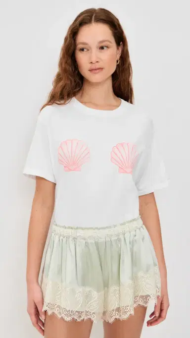 Sunny Somewhere Seashells by The Seashore Tee White | Thumbnail 2 Sunny Somewhere Seashells by The Seashore Tee White | Thumbnail 2