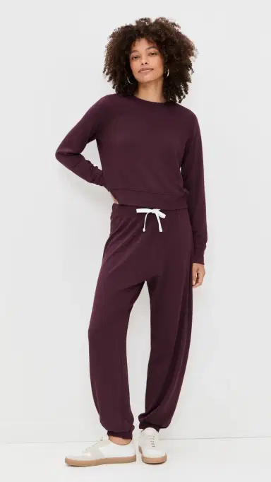 Splits59 Andie Oversized Fleece Sweatpants Dark Cherry L | Thumbnail 5 Splits59 Andie Oversized Fleece Sweatpants Dark Cherry L | Thumbnail 5