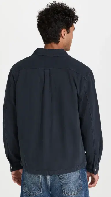 FRAME Textured Terry Double Pocket Relaxed Shirt Navy | Thumbnail 3 FRAME Textured Terry Double Pocket Relaxed Shirt Navy | Thumbnail 3