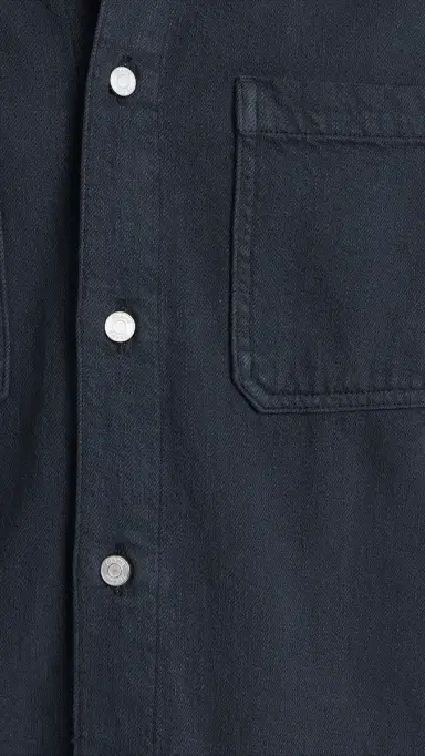 FRAME Textured Terry Double Pocket Relaxed Shirt Navy | Thumbnail 6 FRAME Textured Terry Double Pocket Relaxed Shirt Navy | Thumbnail 6