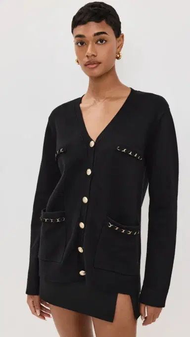endless rose Chain Oversized Cardigan Black M | Thumbnail 2 endless rose Chain Oversized Cardigan Black M | Thumbnail 2