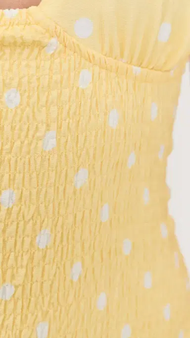 Seven Wonders Fleur Shirred Halter Mini Dress emon White Polka | Thumbnail 6 Seven Wonders Fleur Shirred Halter Mini Dress emon White Polka | Thumbnail 6