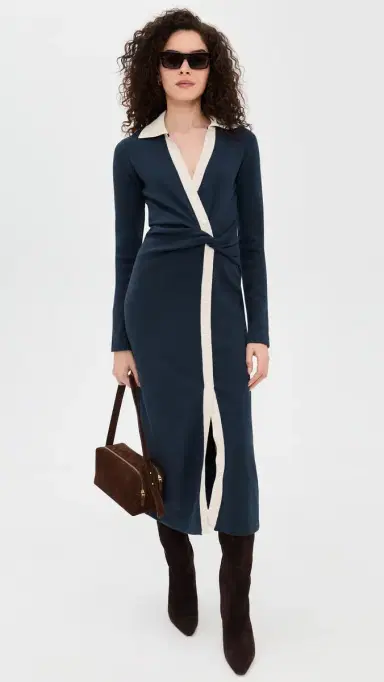Tanya Taylor ong Sleeve Ellicot Dress Maritime Blue | Thumbnail 5 Tanya Taylor ong Sleeve Ellicot Dress Maritime Blue | Thumbnail 5