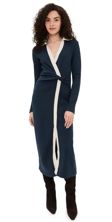 Tanya Taylor ong Sleeve Ellicot Dress Maritime Blue | Thumbnail 1 Tanya Taylor ong Sleeve Ellicot Dress Maritime Blue | Thumbnail 1