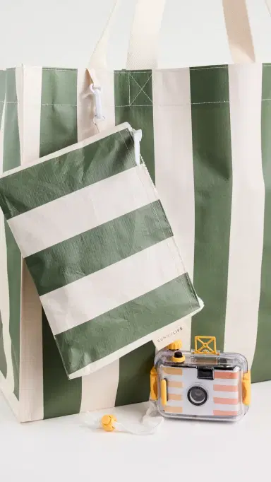 SunnyLife Carryall Beach Bag Olive Stripe One Size | Thumbnail 5 SunnyLife Carryall Beach Bag Olive Stripe One Size | Thumbnail 5