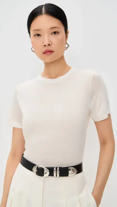 Theory Basic Tee New Ivory M | Thumbnail 2 Theory Basic Tee New Ivory M | Thumbnail 2