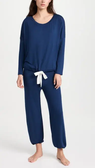 Eberjey Gisele The Slouchy Pajama Set Navy/ | Thumbnail 2 Eberjey Gisele The Slouchy Pajama Set Navy/ | Thumbnail 2