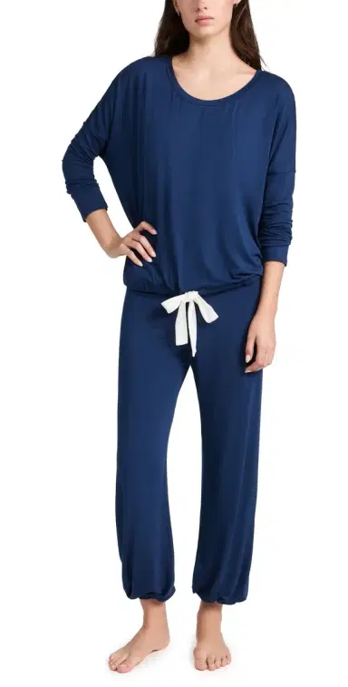 Eberjey Gisele The Slouchy Pajama Set Navy/ | Thumbnail 1 Eberjey Gisele The Slouchy Pajama Set Navy/ | Thumbnail 1