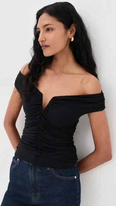 susana monaco Off Shoulder Long Sleeve V-Wire Top | Thumbnail 2 susana monaco Off Shoulder Long Sleeve V-Wire Top | Thumbnail 2