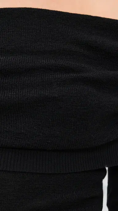 Susana Monaco ight Merino Off Shoulder Sweater 3 Black | Thumbnail 6 Susana Monaco ight Merino Off Shoulder Sweater 3 Black | Thumbnail 6