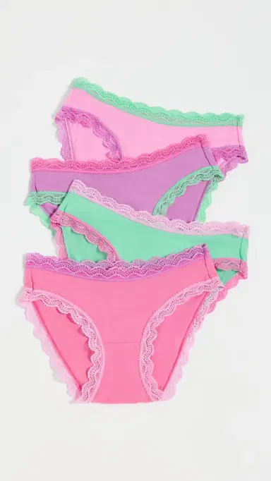 Stripe & Stare Original Knickers 4 Pack Candy Floss Contrast | Thumbnail 2 Stripe & Stare Original Knickers 4 Pack Candy Floss Contrast | Thumbnail 2