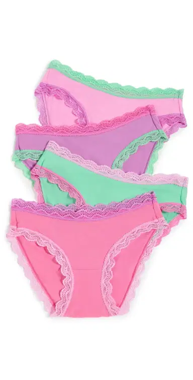 Stripe & Stare Original Knickers 4 Pack Candy Floss Contrast | Thumbnail 1 Stripe & Stare Original Knickers 4 Pack Candy Floss Contrast | Thumbnail 1