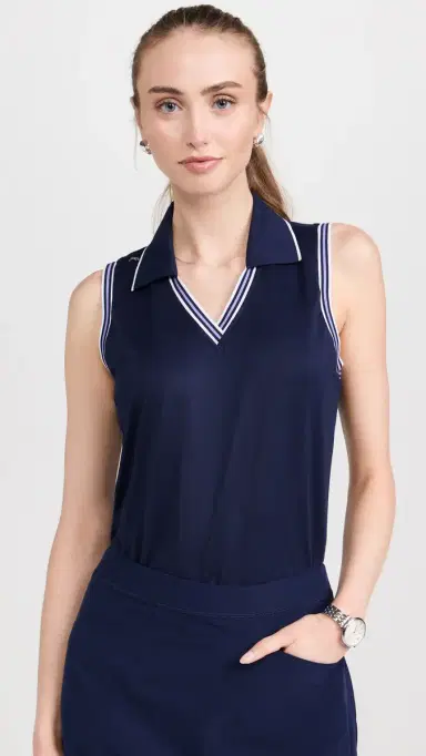 RLX Ralph Lauren Sleeveless Tour Pique Cricket Polo Refined Navy XS | Thumbnail 2 RLX Ralph Lauren Sleeveless Tour Pique Cricket Polo Refined Navy XS | Thumbnail 2