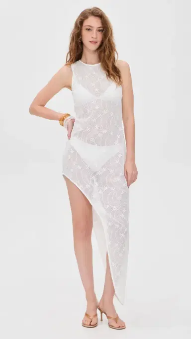 MINKPINK Sundara Asymmetrical Hem Lace Coverup Dress White | Thumbnail 2 MINKPINK Sundara Asymmetrical Hem Lace Coverup Dress White | Thumbnail 2