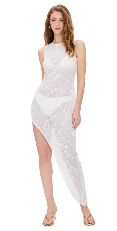 MINKPINK Sundara Asymmetrical Hem Lace Coverup Dress White | Thumbnail 1 MINKPINK Sundara Asymmetrical Hem Lace Coverup Dress White | Thumbnail 1