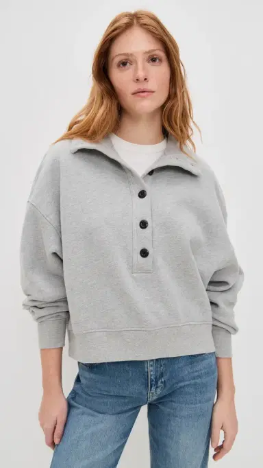 Citizens of Humanity Mirelle Funnel Neck Sweatshirt Heather Grey | Thumbnail 2 Citizens of Humanity Mirelle Funnel Neck Sweatshirt Heather Grey | Thumbnail 2