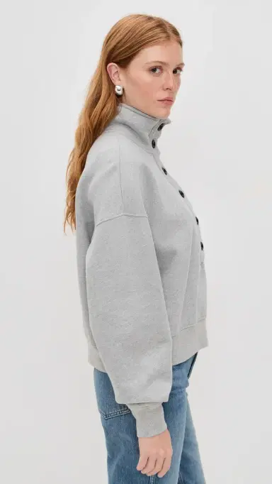 Citizens of Humanity Mirelle Funnel Neck Sweatshirt Heather Grey | Thumbnail 4 Citizens of Humanity Mirelle Funnel Neck Sweatshirt Heather Grey | Thumbnail 4