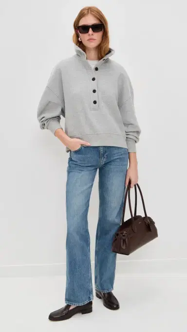 Citizens of Humanity Mirelle Funnel Neck Sweatshirt Heather Grey | Thumbnail 5 Citizens of Humanity Mirelle Funnel Neck Sweatshirt Heather Grey | Thumbnail 5