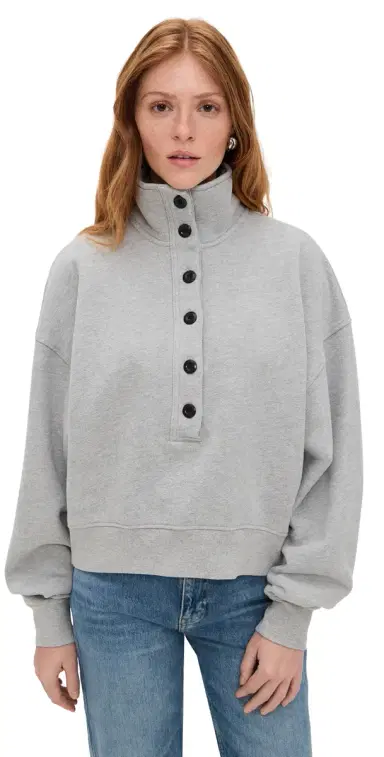 Citizens of Humanity Mirelle Funnel Neck Sweatshirt Heather Grey | Thumbnail 1 Citizens of Humanity Mirelle Funnel Neck Sweatshirt Heather Grey | Thumbnail 1