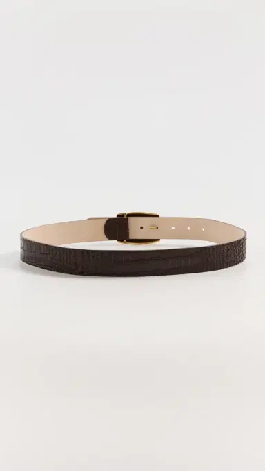 L'Agence Milou Domed Croc Embossed Belt Chocolate Croc Embossed | Thumbnail 4 L'Agence Milou Domed Croc Embossed Belt Chocolate Croc Embossed | Thumbnail 4