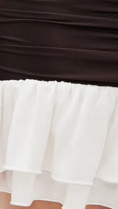 ROTATE Mini Ruched Long Sleeve Dress Chicory Coffee Comb | Thumbnail 6 ROTATE Mini Ruched Long Sleeve Dress Chicory Coffee Comb | Thumbnail 6