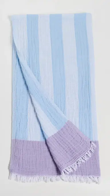 Hat Attack Stripe Turkish Towel Pale Blue/Cream/Lilac One Size | Thumbnail 2 Hat Attack Stripe Turkish Towel Pale Blue/Cream/Lilac One Size | Thumbnail 2