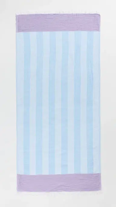 Hat Attack Stripe Turkish Towel Pale Blue/Cream/Lilac One Size | Thumbnail 3 Hat Attack Stripe Turkish Towel Pale Blue/Cream/Lilac One Size | Thumbnail 3